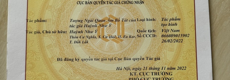 Bản quyền Tác Phẩm Ngài Quan Âm Bồ Tát
