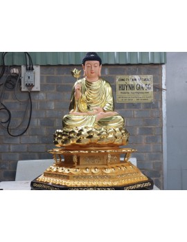 Tượng Phật Bổn Sư Thích Ca - 1,1m - Chất Liệu composite - Dát vàng cao cấp