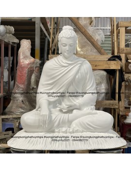 Tượng Phật Thích Ca Ấn Địa Xúc 1m vật liệu : Bột Đá kèm composite  , có thể đặt đồng , gỗ