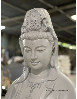 Tượng Phật Quan Âm Bồ Tát - Chất liệu : composite - bột đá - đồng - gỗ - kích thước : 2.5m