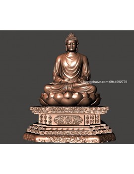 Tượng Phật Bổn Sư Thích Ca - Chất Liệu : Đồng Đỏ - Composite ( Fiber ) - Gỗ
