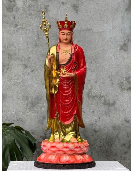 Tượng Địa Tạng vương bồ tát đứng : 50cm  - 1m - 120cm - 160cm... Chất Liệu : gỗ , đồng , bột đá
