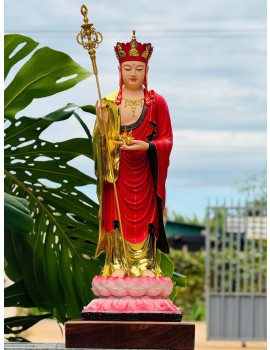 Tượng Địa Tạng Vương Bồ Tát đứng : 50cm - 70cm... Chất Liệu : gỗ , đồng , bột đá