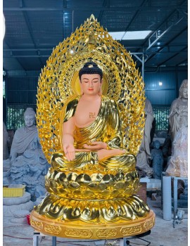 Tượng Phật ADIDA ngồi - Size : 135cm luôn thân quang - có sẵn vật liệu : gỗ , đồng , composite , bột