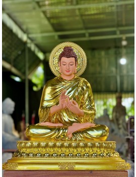 Tượng Phật  Thích ca , Ấn Tay : Chuyển Pháp Luân , size : 52cm . Vật Liệu : Composite bột đá