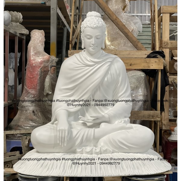 Tượng Phật Thích Ca Ấn Địa Xúc 1m vật liệu : Bột Đá kèm composite  , có thể đặt đồng , gỗ
