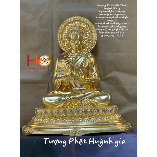 Tượng Phật  Thích ca , Ấn Tay : Chuyển pháp luân , size : 65cm , Vật Liệu : Bột đá