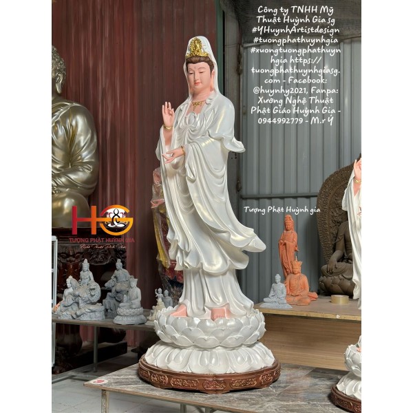 Tượng Phật Quan Âm Bồ Tát đứng , kích thước : 60cm,90cm,120cm,,160cm.... - vật liệu : , gỗ , đồng , 