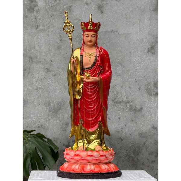 Tượng Địa Tạng vương bồ tát đứng : 50cm  - 1m - 120cm - 160cm.... ,  - Chất Liệu : gỗ , đồng , bột đ