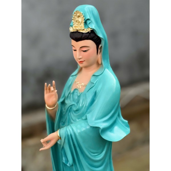 Tượng Phật Quan Âm Bồ Tát đứng , kích thước : 50cm, 70cm, 100cm,120cm,,160cm.... - vật liệu :composi