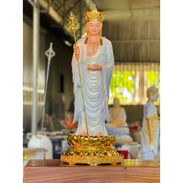 Tượng Địa Tạng vương bồ tát đứng : 50cm - 70cm - 1m - 120cm - 160cm... Chất Liệu : gỗ , đồng , bột đ