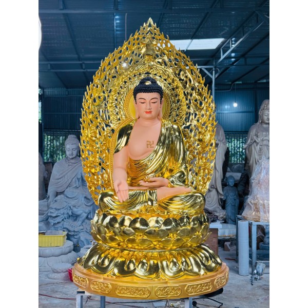 Tượng Phật ADIDA ngồi - Size : 135cm luôn thân quang - có sẵn vật liệu : gỗ , đồng , composite , bột