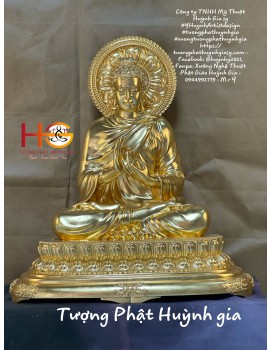 Tượng Phật  Thích ca , Ấn Tay : Chuyển pháp luân , size : 65cm , Vật Liệu : Bột đá